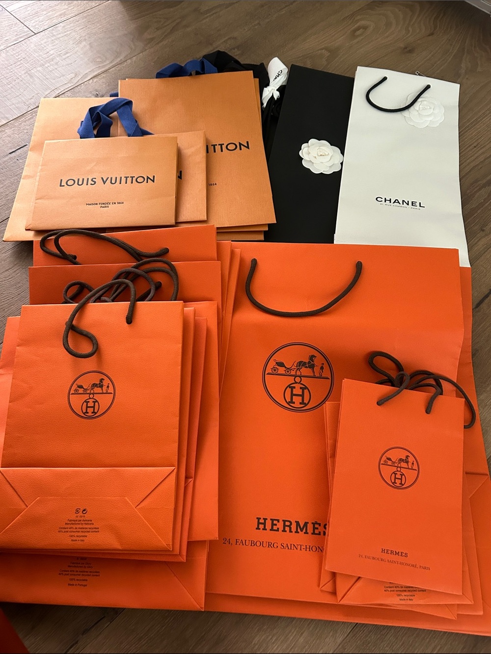 Hermes , Louis Vuitton, Chanel and Dior Shopping Bags in excellent condition